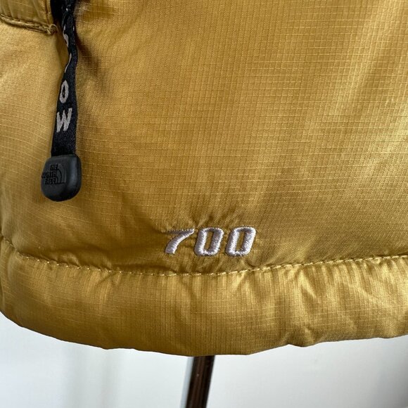 The North Face 700 Men's Sz M Goose Down Gold Yellow Retro Nuptse Puffer Vest - Picture 6 of 13